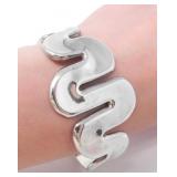 925 MEXICO SILVER WAVY OPEN CUFF BRACELET 40.9g