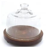 ROUND WOODEN CHEESE BOARD GLASS CLOCHE