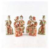 SET OF SIX CHINESE PORCELAIN MUSICIAN STATUES
