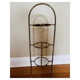 3 TIER BRASS TONE PLANT STAND  10.5'W22'T