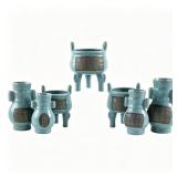 CHINESE CELADON STYLE VASES AND CENSERS