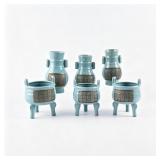 CHINESE CELADON STYLE VASES AND CENSERS
