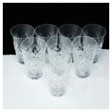 8 CUT CRYSTAL HIGH BALL DRINKING GLASSES