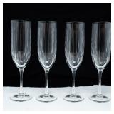 4 CUT GLASS CHAMPAGNE FLUTES
