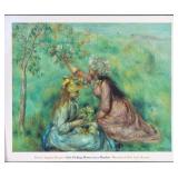 RENOIR GIRLS PICKING FLOWERS MOUNTED POSTER