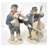 TWO ROYAL DUX BOHEMIA MUSICIAN FIGURINES
