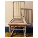 CANED SEAT SLAT BACK ROCKING CHAIR