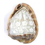 'TRE GRAZIE' CARVED CAMEO ITALIAN CONCH LAMP COVER