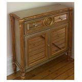 GOLD GILT MIRRORED HALL CHEST, 1 DRAWER
