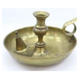 BRASS CANDLESTICK HOLDER PLATE W/ SNUFFER