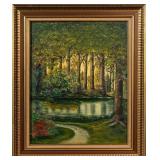 L. NELSON 'QUIET SPOT' ACRYLIC ON HARDBOARD