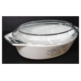PYREX ENGLAND BLUE IRIS CASSEROLE DISH