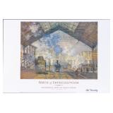 MONET GARE SAINT-LAZARE MOUNTED POSTER