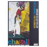 CHAGALL AGO EXHIBITION MOUNTED POSTER