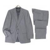 E.R. FISHER MEN'S AQUASCUTUM BLUE GREY WOOL SUIT