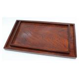 PAIR NESTING LACQUERED RECTANGULAR TRAYS