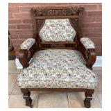 ANTIQUE WALNUT VICTORIAN EASTLAKE STYLE ARMCHAIR