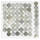 64 CANADIAN CIRCULATED .800 & .500 SILVER DIMES