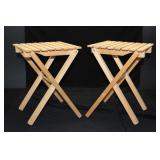 PAIR FOLDABLE WOODEN SEATS 15.5'