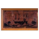 'THE BATTLE OF TRAFALGAR' COPPER ETCHING PLAQUE