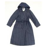 RAINMASTER BLUE BELTED FULL LENGTH PUFF COAT