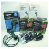 ASSTD. OUTDOOR FLOODLIGHTS, POWERPOST, BULBS