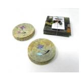 2 SETS OF STONE COASTERS