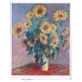 MONET SUNFLOWERS MOUNTED POSTER