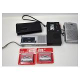 TWO CASSETTE RECORDERS & A PORTABLE RADIO