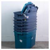 7 RUBBERMAID STORAGE TOTES WITH LIDS 21'X15'X16'T