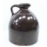 BROWN STONEWARE WHISKEY JUG 10'