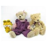 2 STUFFED BEAR PLUSHES & GARFIELD PLUSH