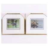 PAIR OF DON LI-LEGER WILDLIFE ART CARDS