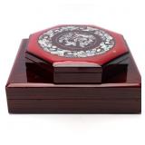 LAQUERED WOOD BOXES W/ CHINESE CALLIGRAPHY TOOLS
