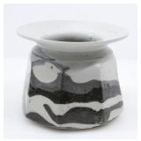 STUDIO CERAMIC OCTOGONAL FLARE RIM VASE 4'