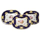 THREE PROCELAIN SERVING TRAYS