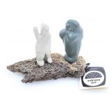 MARTHA P. KUGAARUK REGION INUIT SOAPSTONE FIGURES