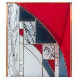 HANDMADE STAINED GLASS PANEL SIGNED BY ARTIST