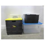 COLLAPSIBLE ROLLING CRATE & 3 STORAGE BINS