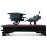 CHINESE PATINATED METAL MINIATURE CHARIOT