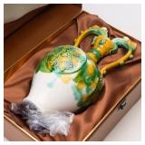 CHINESE SANCAI GLAZED CERAMIC AMPHORA VASE