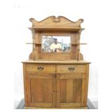ANTIQUE VICTORIAN OAK SIDEBOARD WITH MIRROR BACK