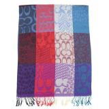 COACH PASHMINA Y2K LOGO & COLOURBLOCK SCARF