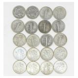 20 AMERICAN CIRCULATED .900 SILVER DIMES 49g