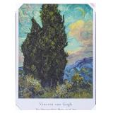 VAN GOGH CYPRESSES MOUNTED POSTER