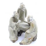 CHINESE SHIWAN POTTERY MUDMEN DISCUSSING FIGURE