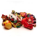 FOUR LION DANCE MASK PUPPETS