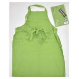 TWO GREEN ADULT SIZED APPRONS