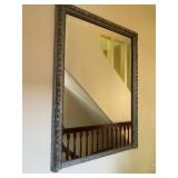 ANTIQUE STYLE SILVER TONE WALL BEVELEDGLASS MIRROR