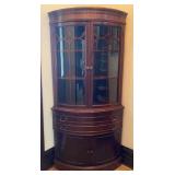 FEDERAL STYLE CORNER HUTCH BOWFRONT GLASS DOORS